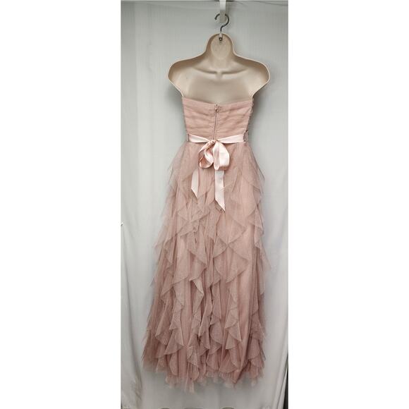 Nights By Teeze Me Glittery Pink Sleeveless Strapless Gown Size 5 - Picture 4 of 6